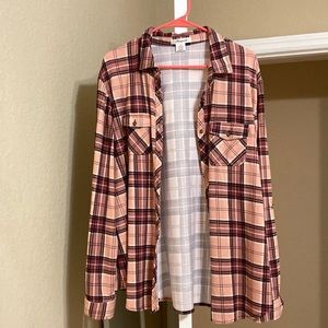 Button down plaid shirt